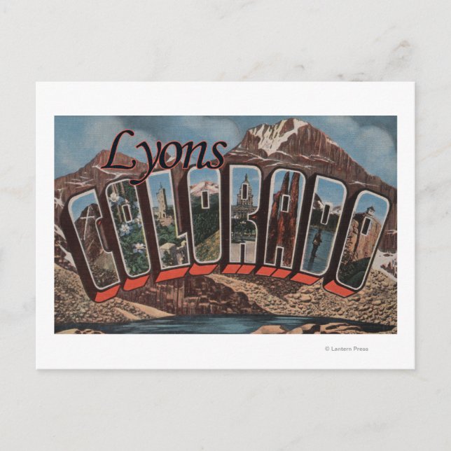 Lyons, ColoradoGroße BriefszenenLyonen, CO Postkarte (Vorderseite)