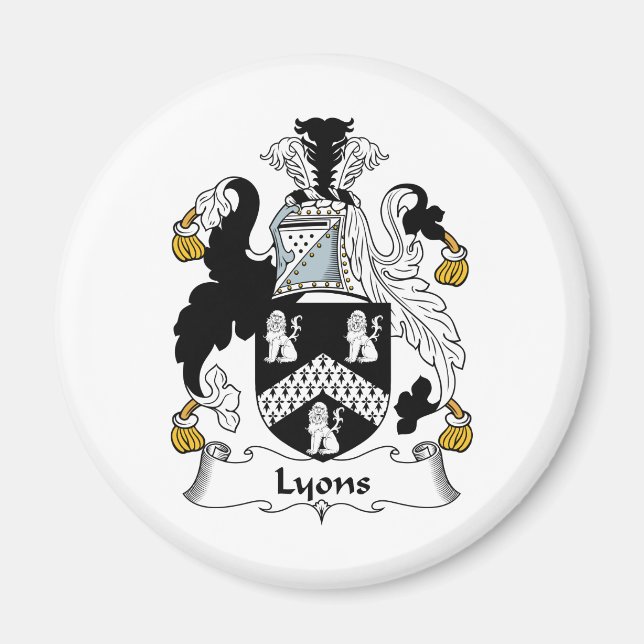 Lyons-Familienwappen Magnet (Vorne)