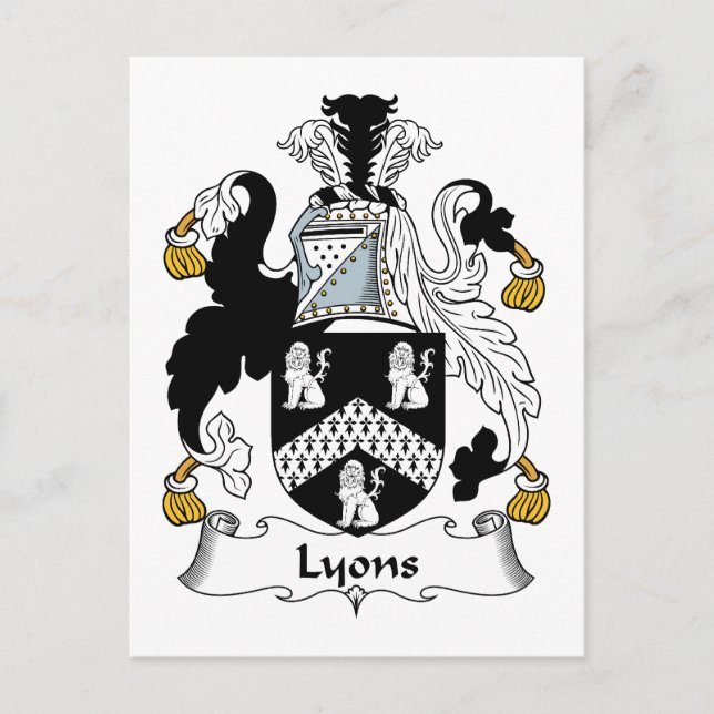 Lyons-Familienwappen Postkarte (Vorderseite)