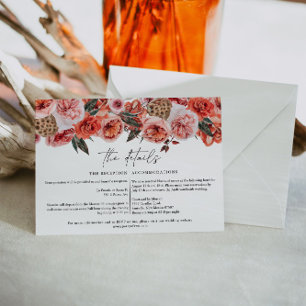 LYRA Bohemian Herbst-Blumen-Hochzeits-Details Kart Einladung