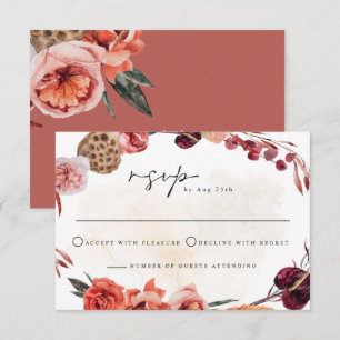 LYRA Bohemische Wasserfarbe Fall Blumenmuster RSVP Einladung