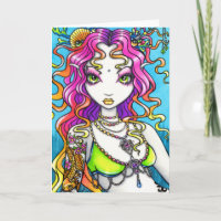 Lyra miroitant la carte de sirène de tatouage de