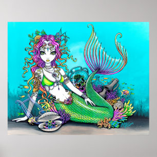 Lyra tropisches Regenbogen-Meerjungfrau-Plakat Poster