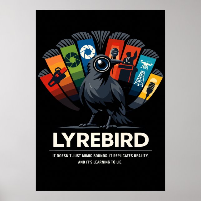 Lyrebird Reality Mimicry Art Poster (Vorne)