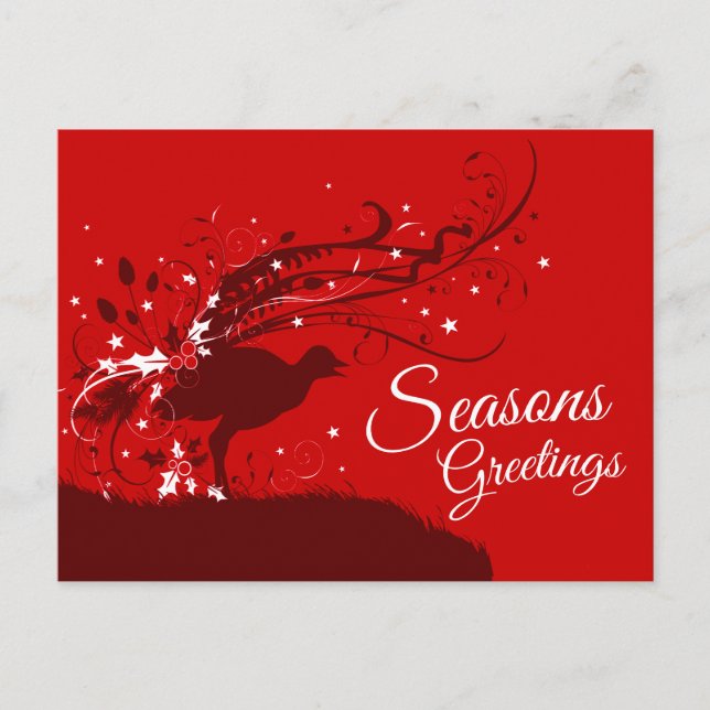 Lyrebird Weihnachten peitschende Grafik-Postkarte (Vorderseite)