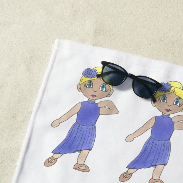 Lyrical Modern Dancer Lila Costume Dance Erwägungs Strandtuch (Beispiel)