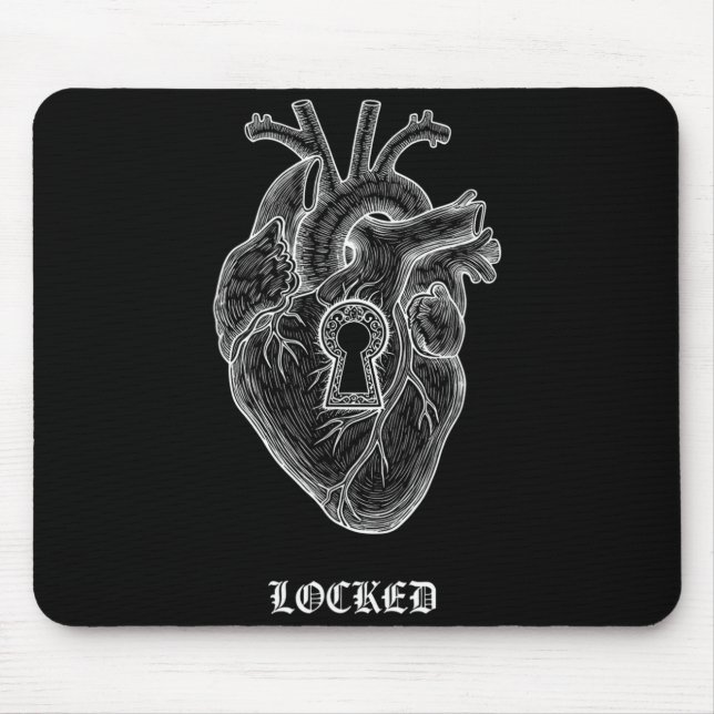 Lyriclyfe-langarm Shirt-achy Breaky Heart-lock Mousepad (Vorne)