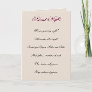 Lyrics de la nuit silencieux Carte de Noël