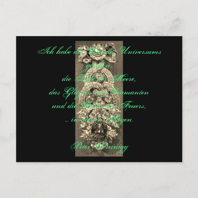 Lyrik Gedicht Liebe – Dresdner Grüner Diamant Postkarte (Vorderseite)