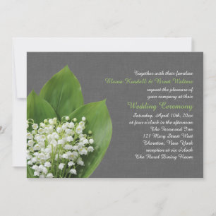 Lys de la vallée Faire-part de mariage burlap gris