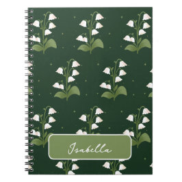 Lys de la Vallée Motif Floral Carnet Spiral