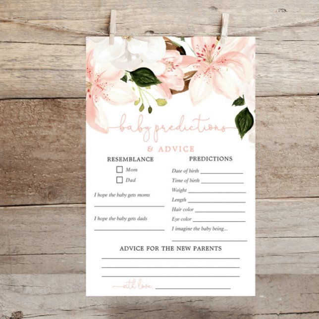 Lys de printemps rose Baby prédit carte de conseil (Créateur téléchargé)