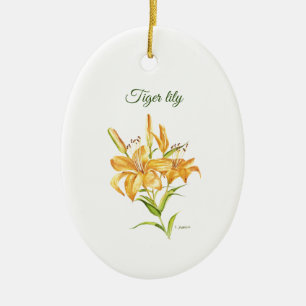 Lys de tigre à fleur signifiant ornement céramique