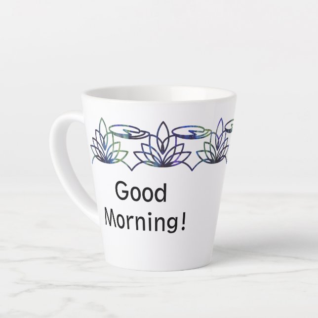 Lys d'eau moderne Latte Mug personnalisé (Angle gauche)