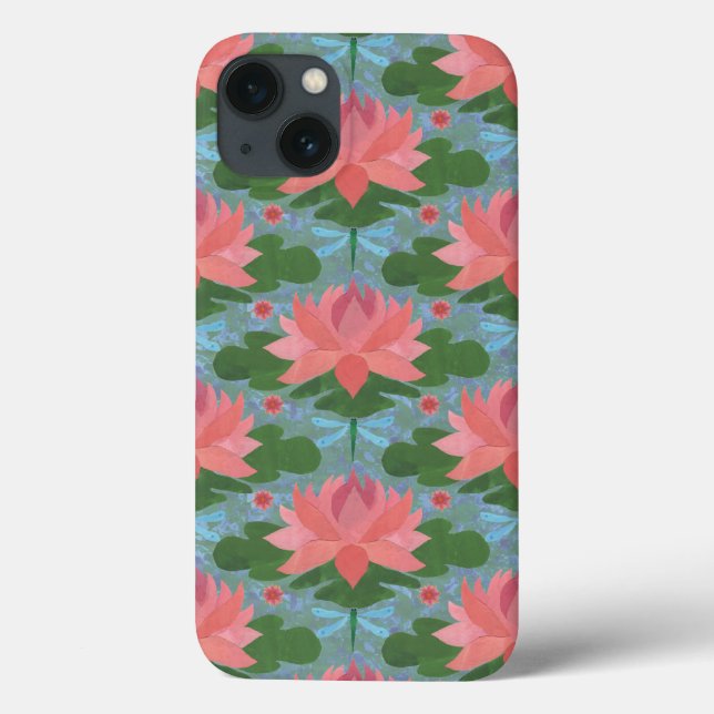 Lys d'eau rose, Dragonflies coque ipad-Mate Coque (Verso)