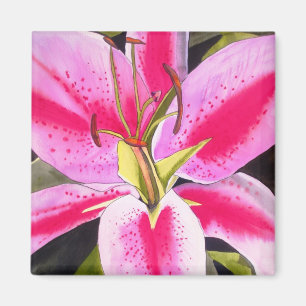 Lys rose vif Aimant d'art fleur Tenerife