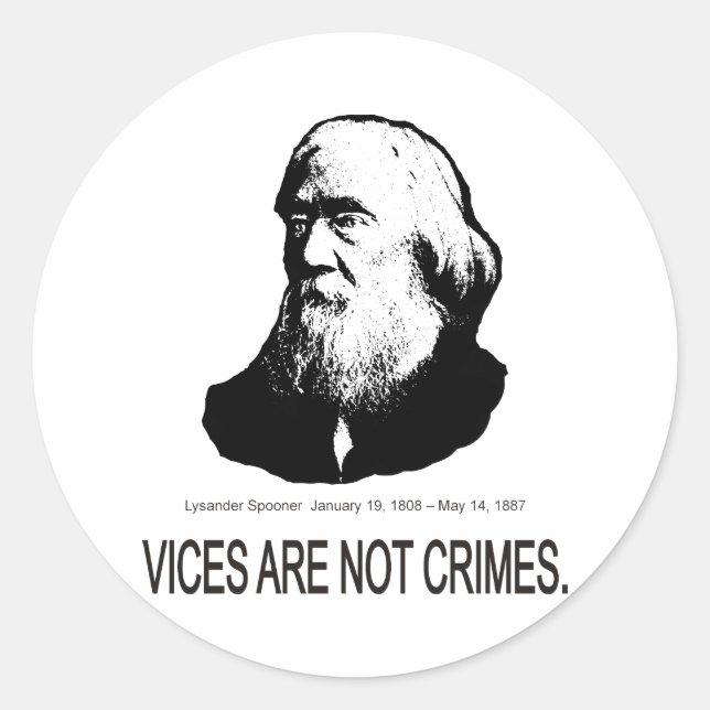 Lysander Spooner Runder Aufkleber (Vorderseite)