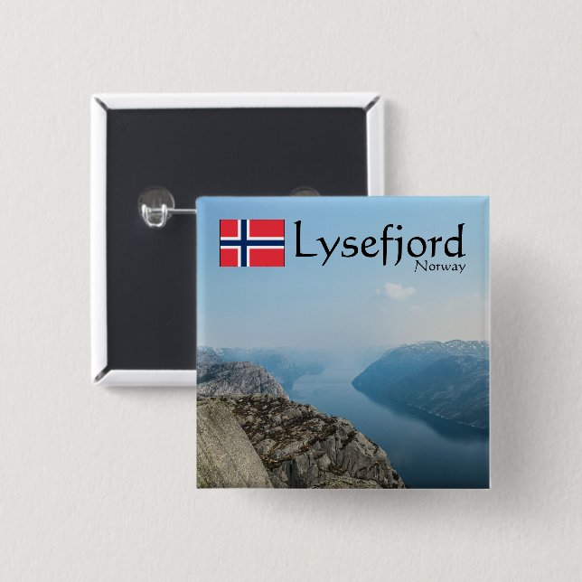 Lysefjord Norwegen Button (Vorne & Hinten)
