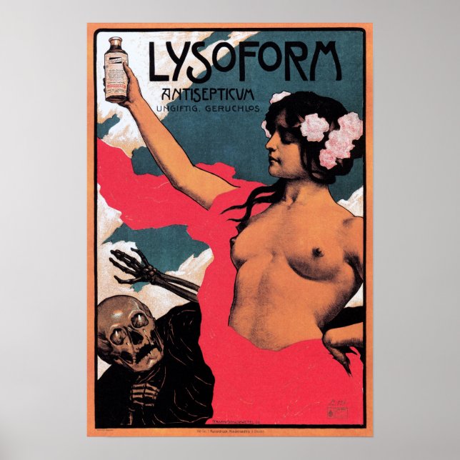 LYSOFORM ANTISEPTISCHE LÖSUNG Vintage medizinische Poster (Vorne)