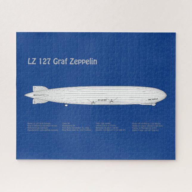 LZ 127 Graf Zeppelin - Luftschiff Blueprint Plans  (Horizontal)