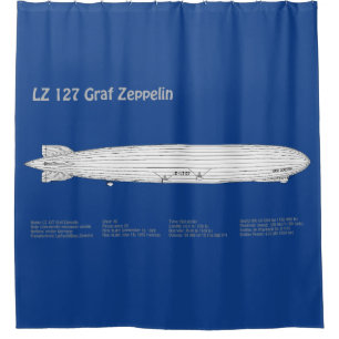 LZ 127 Graf Zeppelin - Luftschiff Blueprint Plans Duschvorhang