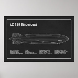 LZ 129 Hindenburg - Flugplan PD Poster
