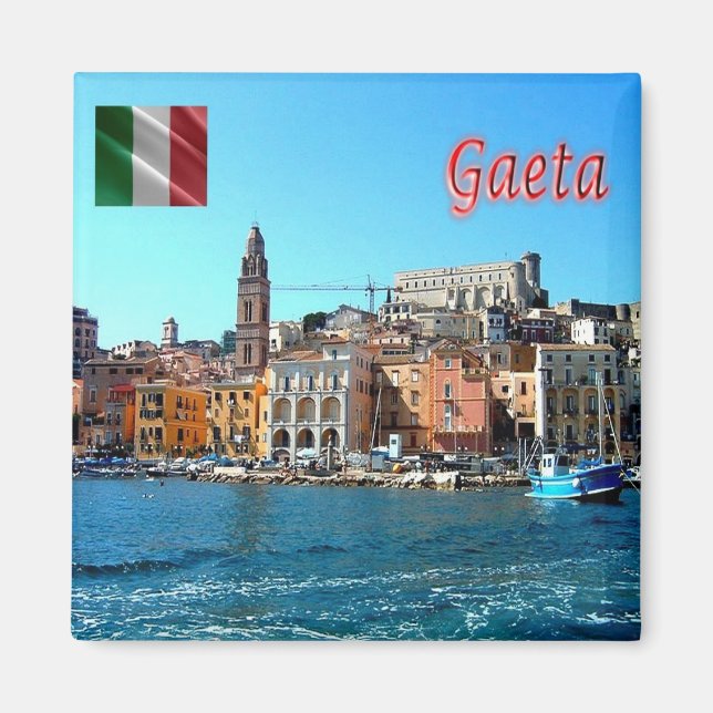 LZO003 GAETA MEDIEVAL, Latium, Italien, Kühlschran Magnet (Vorne)