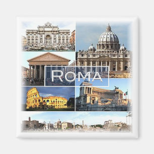 LZO010 Mosaik von ROMA, Latium, Italien, Kühlschra Magnet