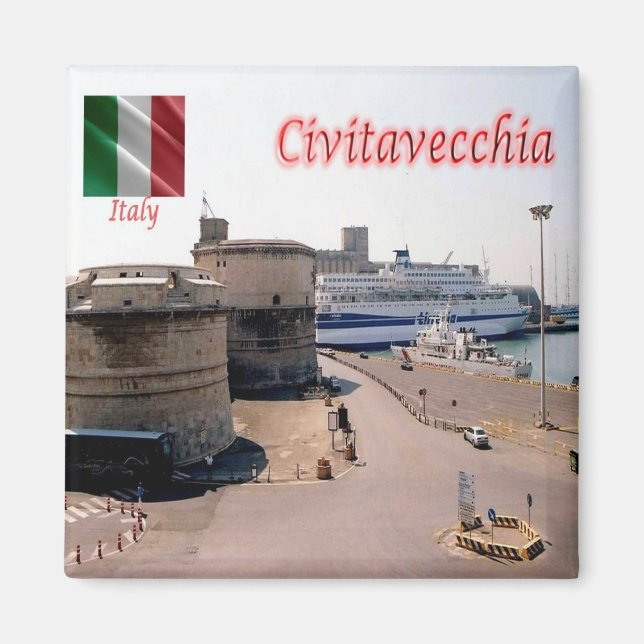 LZO014 CIVITAVECCHIA, Forte Michelangelo, Hafen, Magnet (Vorne)