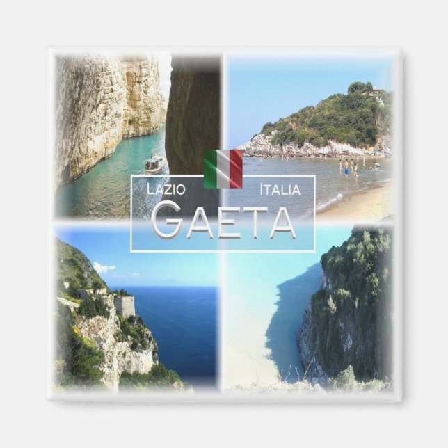 LZO015 GAETA, Mosaik, Latium, Italien, Kühlschrank Magnet (Vorne)