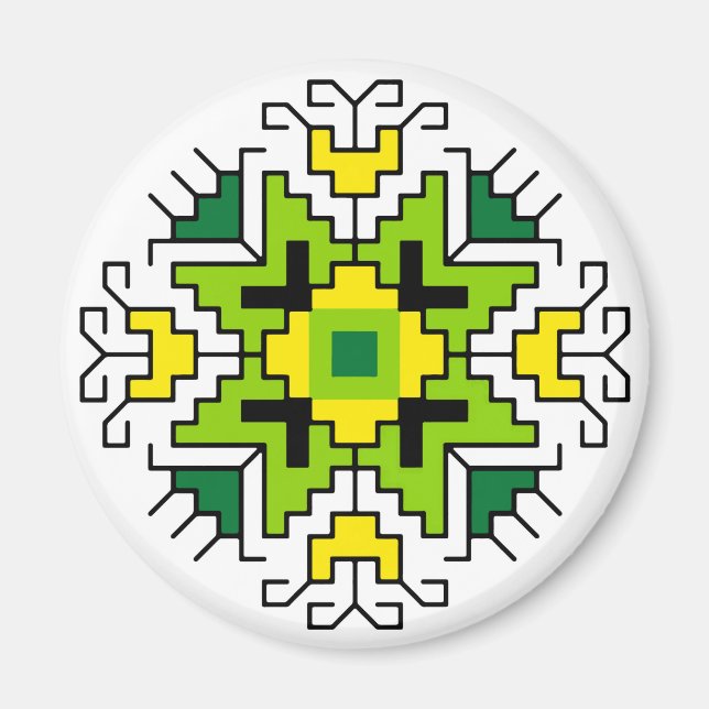 M0014 Magnet Bulgarisches Volksmotiv shevitsa grün (Vorne)