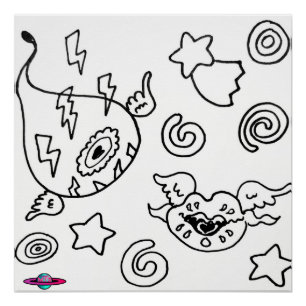 M13 Poster de l'oeil et des lèvres d'amour étrange