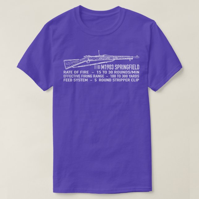 M1903 Springfield US Rifle Caliber 30 06 Modell 19 T-Shirt (Design vorne)
