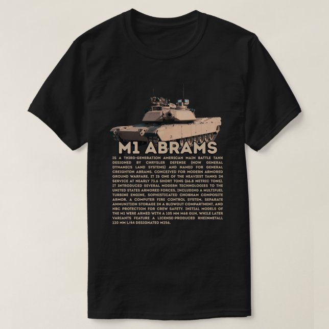 M1 Abrams Panzer T-Shirt (Design vorne)