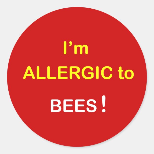 m1 - Ich bin allergisch - Bienen. Runder Aufkleber (Vorderseite)