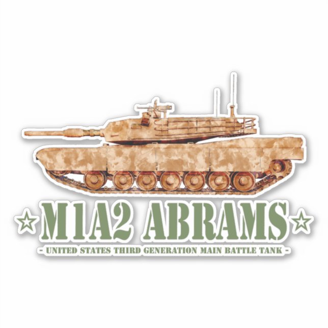 M1A2 Abrams US MBT Tank Desert Storm Veteran Aufkleber (Vorderseite)