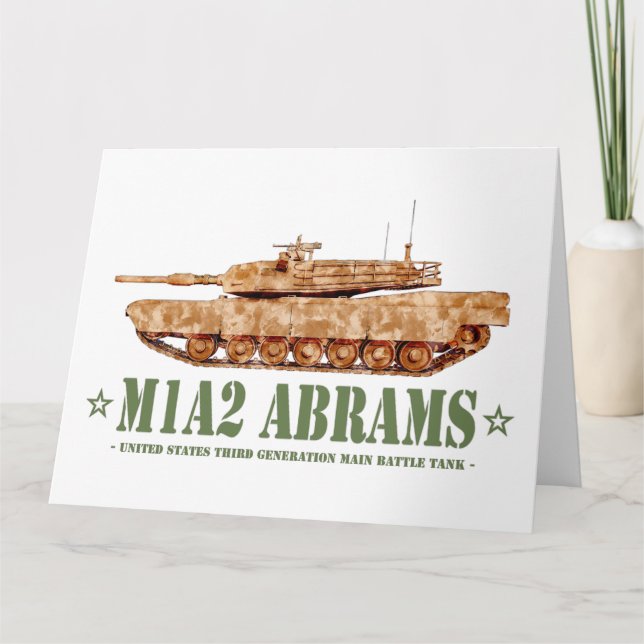 M1A2 Abrams US MBT Tank Desert Storm Veteran Dankeskarte (Vorderseite)
