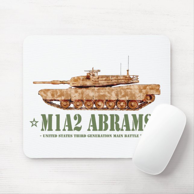 M1A2 Abrams US MBT Tank Desert Storm Veteran Mousepad (Mit Mouse)