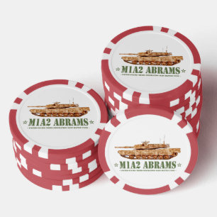 M1A2 Abrams US MBT Tank Desert Storm Veteran Pokerchips