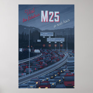 M25 Autobahn Reiseplakat Poster