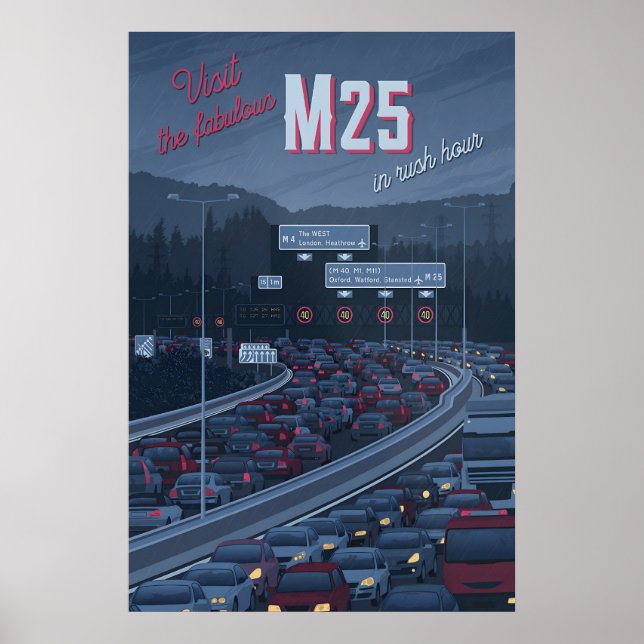 M25 Autobahn Reiseplakat Poster (Vorne)