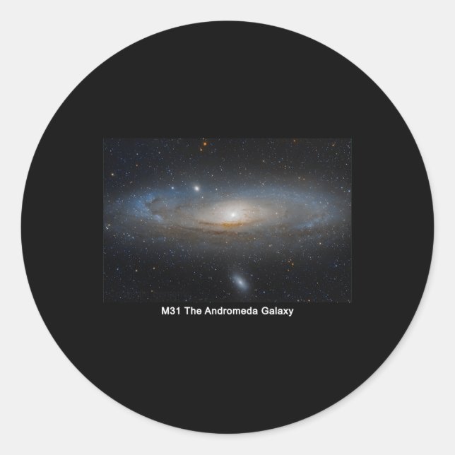 M31 Die Andromeda-Galaxie Runder Aufkleber (Vorderseite)