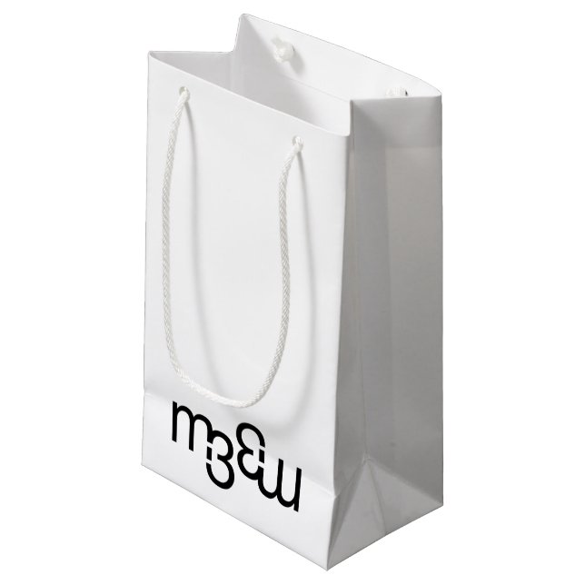 m3galleryStudio Monogramm kleine Glossartentasche Kleine Geschenktüte (Vorderseite Schrägansicht)