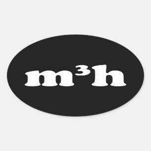 m3h ovaler aufkleber