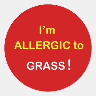 m4 - Ich bin - GRAS allergisch Runder Aufkleber