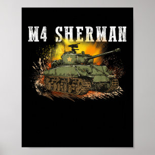 M4 Sherman Die WW2 tank einen Wwii-Armeetank für M Poster