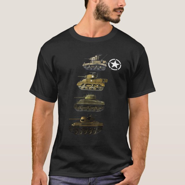M4 Sherman M18 Hellcat M5 Stuart M3 Stuart Amerika T-Shirt (Vorderseite)