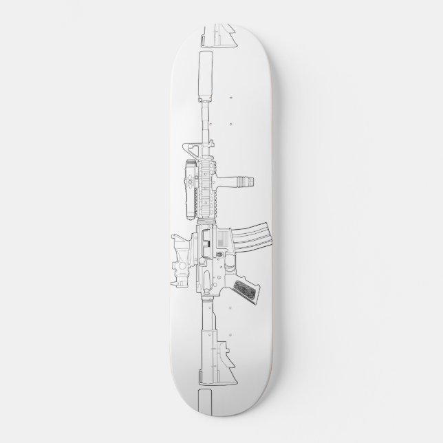 M4 SOPMOD Skateboard-Plattform-Weiß Skateboard (Vorderseite)