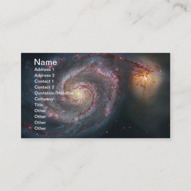M51 Whirlpool Spiralgalaxie NASA Visitenkarte (Vorderseite)