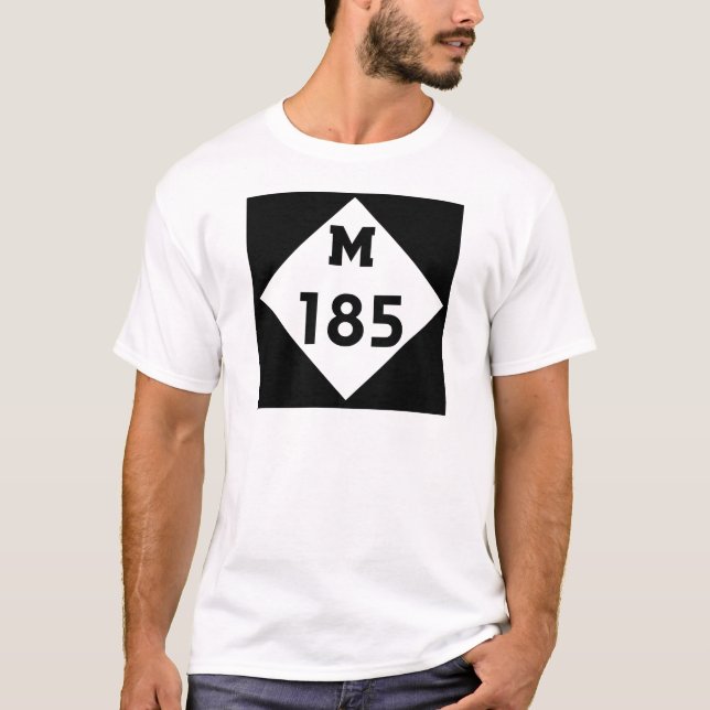 M-185   Mackinac Insel-Michigan-Landstraße T-Shirt (Vorderseite)